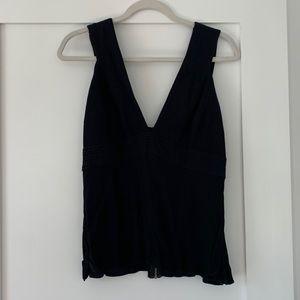Flirty black tank with back zipper
